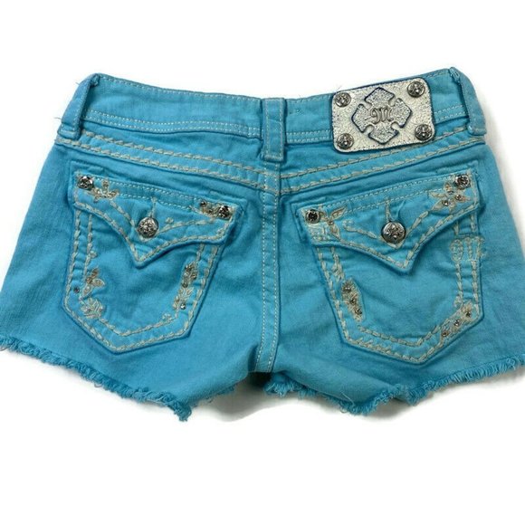 Miss Me Pants - Miss Me Embellished Jean Shorts Flap Pockets